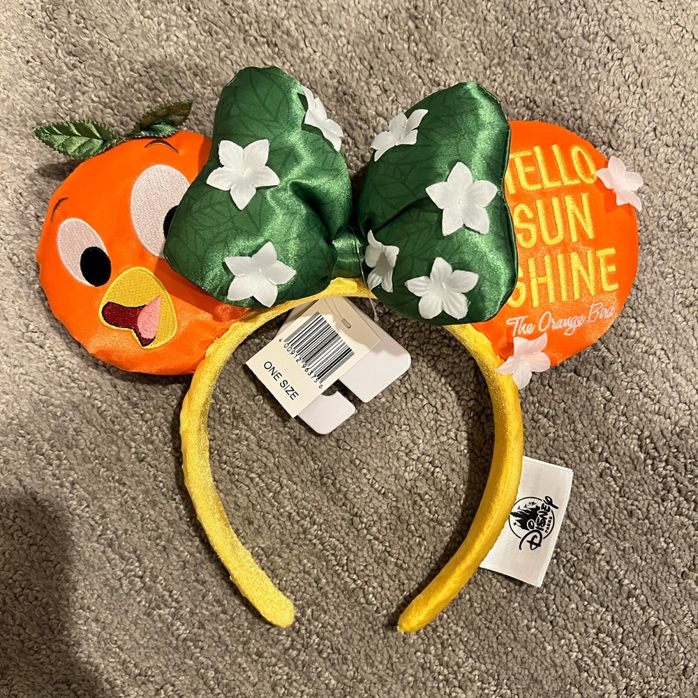 Disney Parks Orange 🍊 Bird Mickey ears. NWT